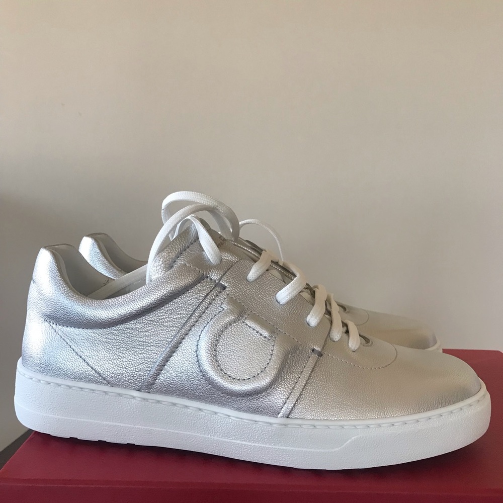Salvatore Ferragamo Fasano Metallic Platform Sneak